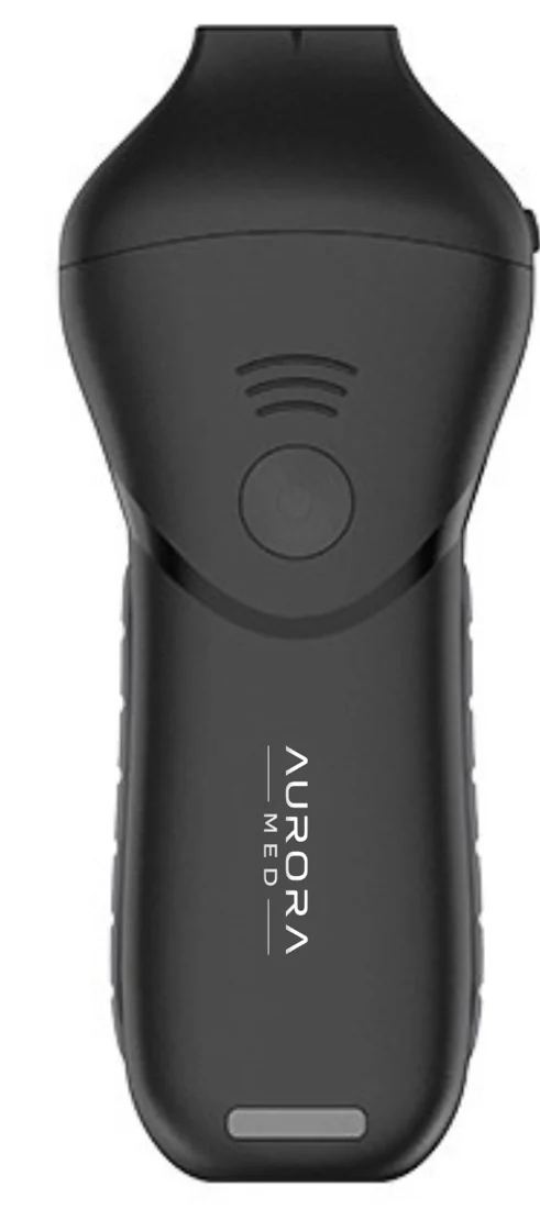 Ultrassom portátil Aurora Med da linha Derma, visto de frente.