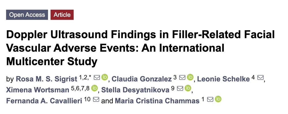 Artigo científico: Doppler Ultrasound Findings in Filler-Related Facial Vascular Adverse Events — An International Multicenter Study.